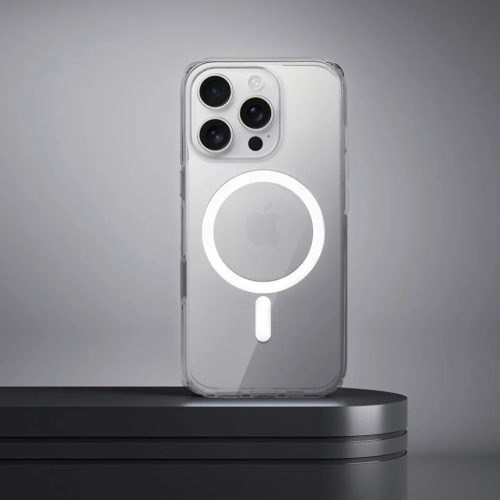 Átlátszó tok 2 mm az IPHONE 15 Pro Max számára MagSafe kompatibilis (kamera védelem) átlátszó tok