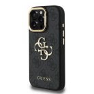 Guess PU 4G Metal Logo Stand Camera Frame iPhone 15 Pro Max fekete tok