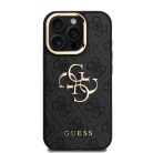 Guess PU 4G Metal Logo Stand Camera Frame iPhone 15 Pro Max fekete tok