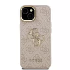 Guess PU 4G Metal Logo Stand Camera Frame tok iPhone 15 Pink