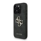 Guess PU 4G Metal Logo Strap tok iPhone 15 Pro Max Fekete