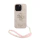 iPhone 16 Pro Pink Guess PU 4G Metal Logo Strap tok