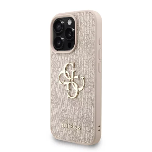 iPhone 16 Pro Pink Guess PU 4G Metal Logo Strap tok