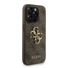Guess PU 4G Fém Logó Pántos tok iPhone 15 Pro Max barna