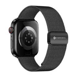  FORCELL F-DESIGN FA14 mágneses rozsdamentes acél szíj Apple Watch 38 / 40 / 41 mm fekete
