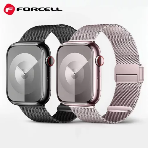 FORCELL F-DESIGN FA14 mágneses rozsdamentes acél szíj Apple Watch 38 / 40 / 41 mm fekete