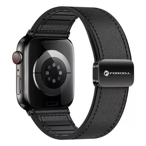 FORCELL F-DESIGN FA21 eco-bőr szíj APPLE Watch 38 / 40 / 41 mm fekete