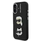 iPhone 16 Karl Lagerfeld Grained PU K&CH Heads tok fekete