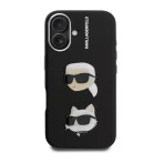 iPhone 16 Karl Lagerfeld Grained PU K&CH Heads tok fekete