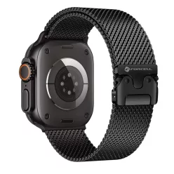   FORCELL F-DESIGN FA11 rozsdamentes acél szíj APPLE Watch 38 / 40 / 41 mm fekete