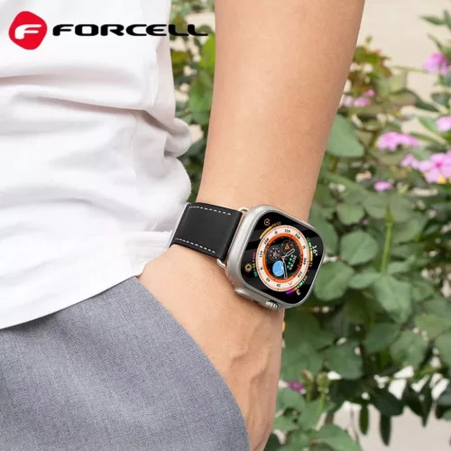 FORCELL F-DESIGN FA20 mágneses eco-bőr szíj APPLE Watch 38 / 40 / 41 mm fekete