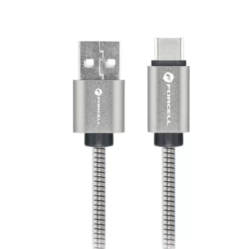 FORCELL F-ENERGY Metal C234 USB A - Type C QC4.0A 3A 66W 2 m ezüst kábel