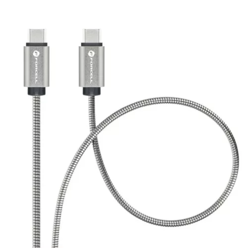 FORCELL F-ENERGY Metal C239 kábel Type C to Type C PD QC4.0 5A 100W E-mark 2 m ezüst