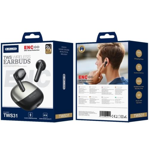 JELLICO vezeték nélküli fülhallgató (ENC) TWS31 Fekete
