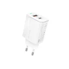 FONENG fali töltő EU66 PD 20W 1xUSB-C + 1xUSB QC3.0 + kábel USB-C - Lightning Fehér