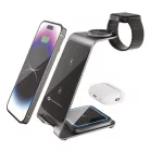 3in1 Apple Watch és Samsung Watch kompatibilis szürke töltőállomás Forcell F-ENERGY Simply Charge