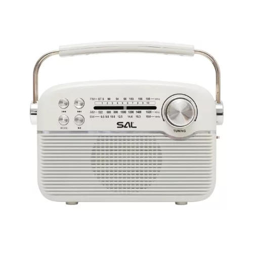 SAL RPR9 napelemes rádió multimédia lejátszóval, FM-AM-SW rádió, Bluetooth, USB és microSD csatlakozás, beépített akkumulátor