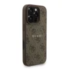 iPhone 16 Pro Barna Guess PU Bőr 4G Színes Gyűrűs Pánttal MagSafe tok