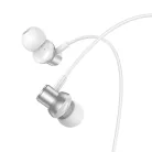 HOCO vezetékes fülhallgatók Jack 3,5 mm mikrofonnal M110 ezüst