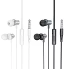 HOCO vezetékes fülhallgatók Jack 3,5 mm mikrofonnal M110 ezüst