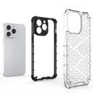 iPhone 14 Pro Fekete Honeycomb sorozatú páncélozott hibrid tok