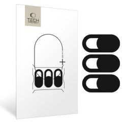   Tech-protect Cam Fit+ webkamera takaró 3-pack Laptop Webkamera Takarány Fekete