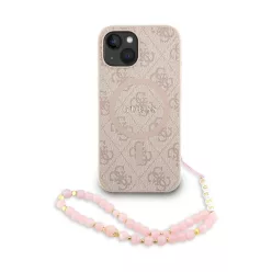   iPhone 13 Pink Guess PU bőr 4G Színes Gyűrűs Pánt MagSafe tok