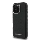 iPhone 16 Pro Fekete Karl Lagerfeld Grained PU Ismétlődő Logó MagSafe Tok