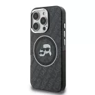 iPhone 16 Pro fekete Karl Lagerfeld IML K&CH Heads Repeated Logo MagSafe tok