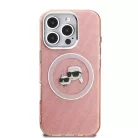 iPhone 16 Pro Rózsaszín Karl Lagerfeld IML K&CH Heads Repeated Logo MagSafe tok