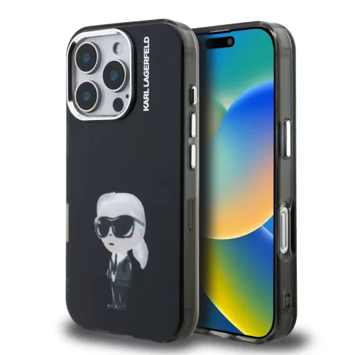 iPhone 16 Pro Karl Lagerfeld IML Aquarelle Karl fekete tok