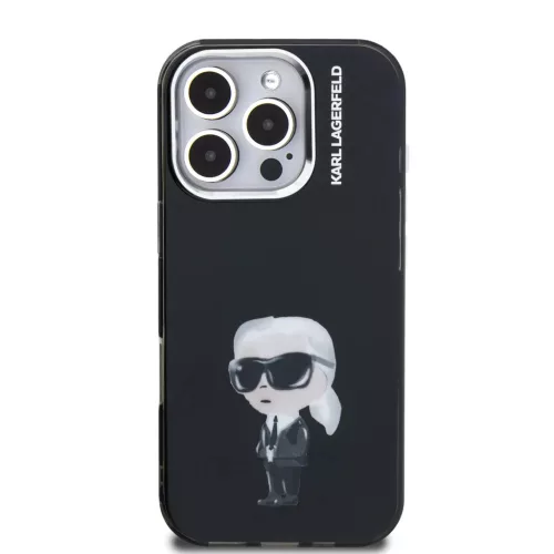 iPhone 16 Pro Karl Lagerfeld IML Aquarelle Karl fekete tok