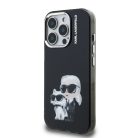 Apple iPhone 15 Pro Max fekete Karl Lagerfeld IML Aquarelle Karl és Choupette tok