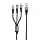 FONENG kábel X112 3in1 3A 1.2M Fekete