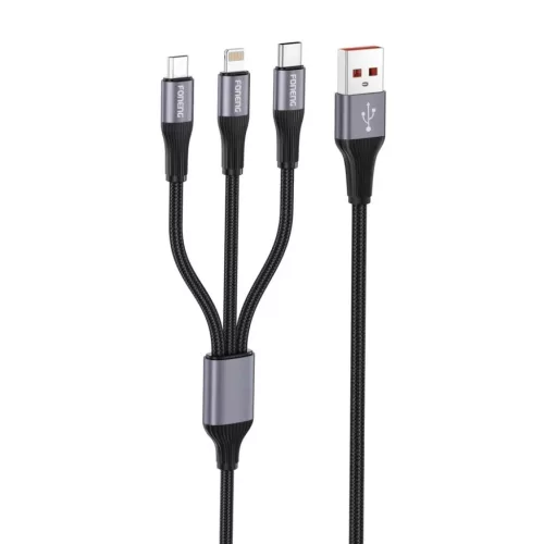 FONENG kábel X112 3in1 3A 1.2M Fekete