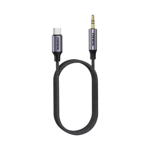 FONENG BM31 USB-C - JACK 3.5MM 1M kábel Fekete