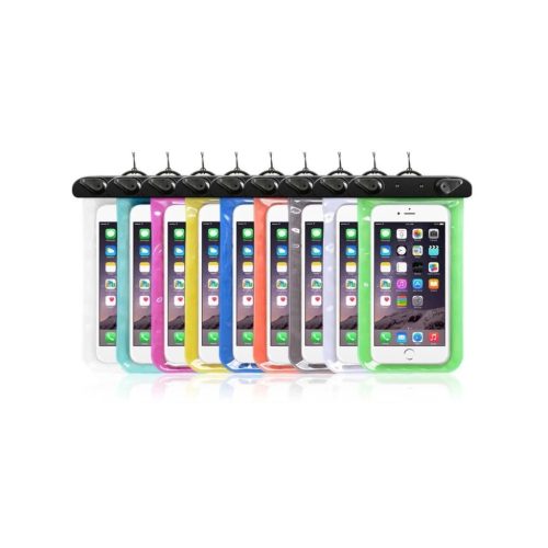 Vízálló táska mobiltelefonhoz műanyag záródással kék tok