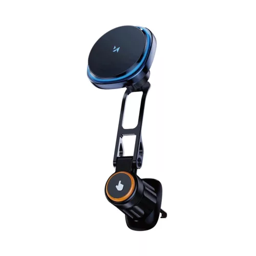 Wozinsky WCT5-6S2Y Car Holder with Qi/MagSafe 15W Inductive Charger for Air Vent - Black