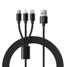 VEGER kábel 3 az 1-ben USB A - Villám / Type-C / Micro USB 2A 12W V303 1,2 m fekete