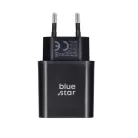 BLUE STAR utazó töltő Type C + Type C - Type C kábel PD QC4.0 3A 25W TFB-TC-25WPD fekete