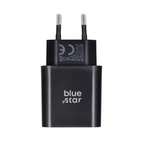 BLUE STAR utazó töltő Type C + Type C - Type C kábel PD QC4.0 3A 25W TFB-TC-25WPD fekete