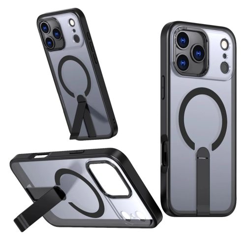 iPhone 17 Pro Max Hybrid Armor X tok állvánnyal, MagSafe kompatibilis - fekete