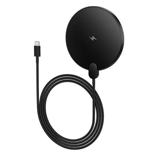 Vezeték nélküli töltő Hoco CW62 15W USB-C kábellel és digitális kijelzővel fekete