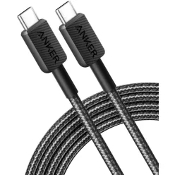   USB-C - USB-C kábel Anker 322, 60W, 3A, 0.9m, Fekete A81F5G11