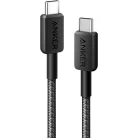 USB-C - USB-C kábel Anker 322, 60W, 3A, 0.9m, Fekete A81F5G11