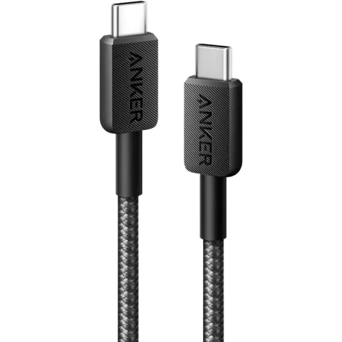 USB-C - USB-C kábel Anker 322, 60W, 3A, 0.9m, Fekete A81F5G11