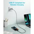USB-C - USB-C kábel Anker 322, 60W, 3A, 0.9m, Fekete A81F5G11
