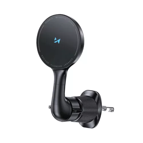 Wozinsky WCT5-6S4Y Autós Tartó Qi/MagSafe 15W Induktív Töltővel Szellőzőrácshoz - Fekete