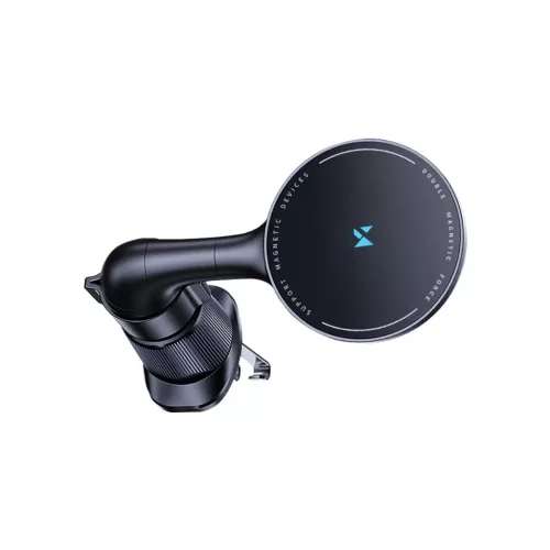 Wozinsky WCT5-6S4Y Autós Tartó Qi/MagSafe 15W Induktív Töltővel Szellőzőrácshoz - Fekete