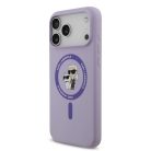 iPhone 17 Pro Max Lila Karl Lagerfeld Liquid Silicone Karl és Choupette MagSafe tok
